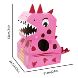 Load image into Gallery viewer, Dinosaur Cardboard Box DIY Wearable Trex Carton Kindergarten Performance Cosplay Costume Pink