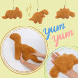Load image into Gallery viewer, Dinosaur Chicken Nugget Pillow Set - Mommy Dinosaur and 3 Baby Dinosaurs