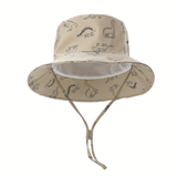 Load image into Gallery viewer, 54cm Cute Dinosaur Bucket Hat Summer Beach Sun Hat UPF 50 for Kids 3-8 Years Khaki
