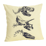 Load image into Gallery viewer, 18 Inch Square Dinosaur Pillow Case Trex Throw Pillow Cover Head Skeleton