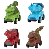 Load image into Gallery viewer, Inertial Take Apart Construction Dinosaur Truck Car T Rex Triceratops Excavator Toy for Kids 4 Pack -B