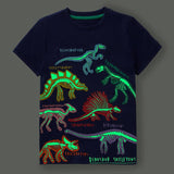 Load image into Gallery viewer, 2-7 Years Old Kids Luminous T Shirt Dinosaur Animal Shark Pattern Summer Clothing