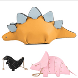 Load image into Gallery viewer, Fashion Stegosaurus Bag Dinosaur Shape Shoulder Bag PU Leather Rivet Purses Handbag Yellow Stegosaurus+Black T Rex+Pink Triceratops(Save $10)
