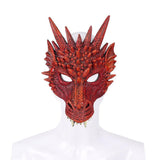 Load image into Gallery viewer, 3D PU Dinosaur Dragon Mask Halloween Party Props Costumes Decoration Red
